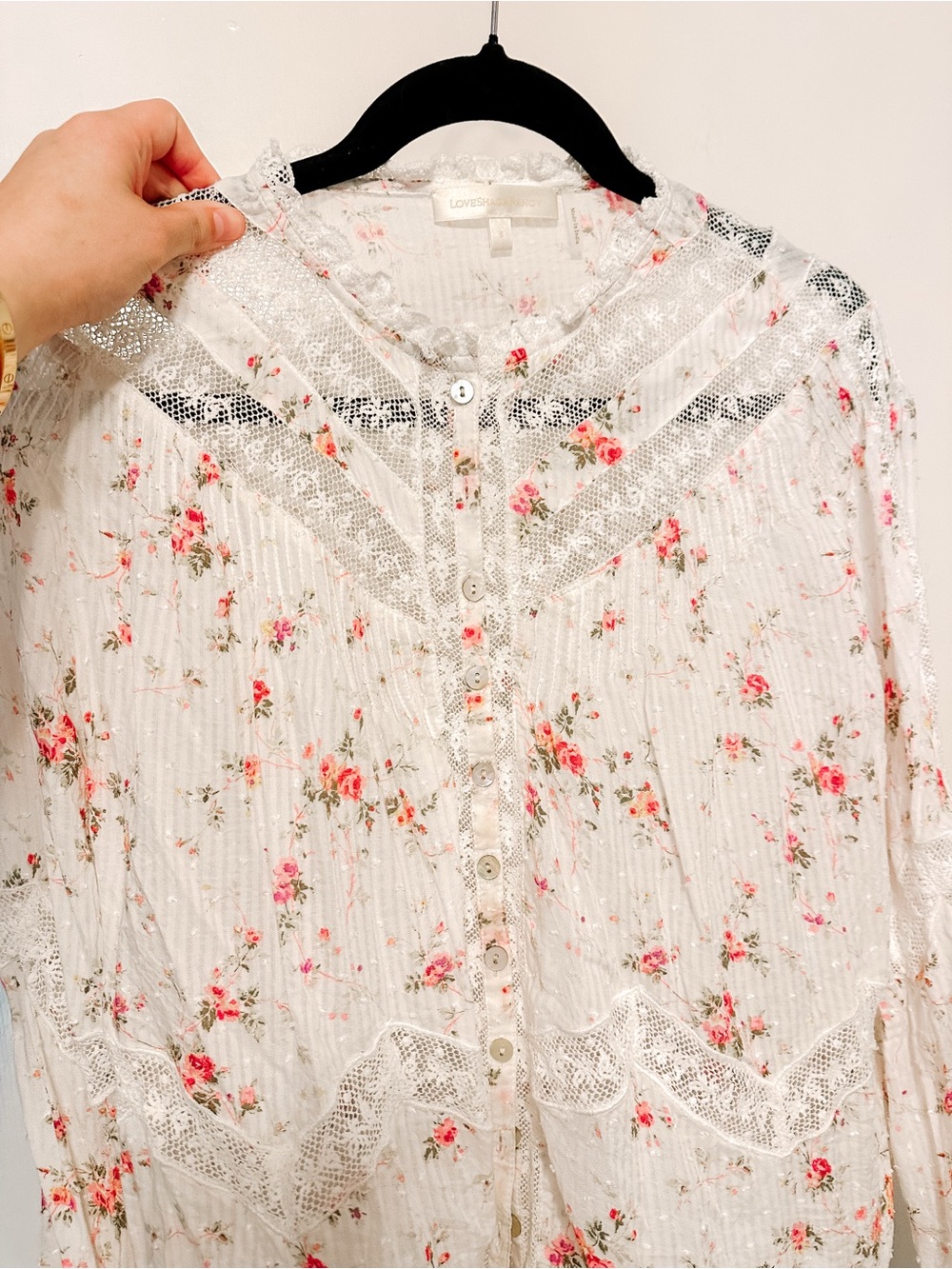 Loveshackfancy Ravelle Floral Button Down Top